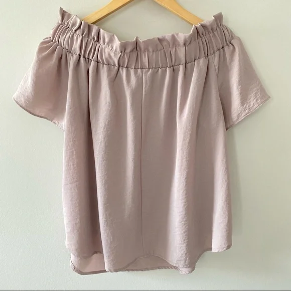 Off The Shoulder Blush Pink Blouse - Picture 4 of 4